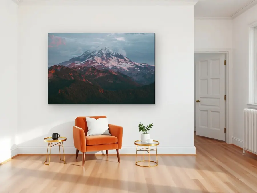 Rose Peak by Chris Ruel as a canvas print on a living room wall