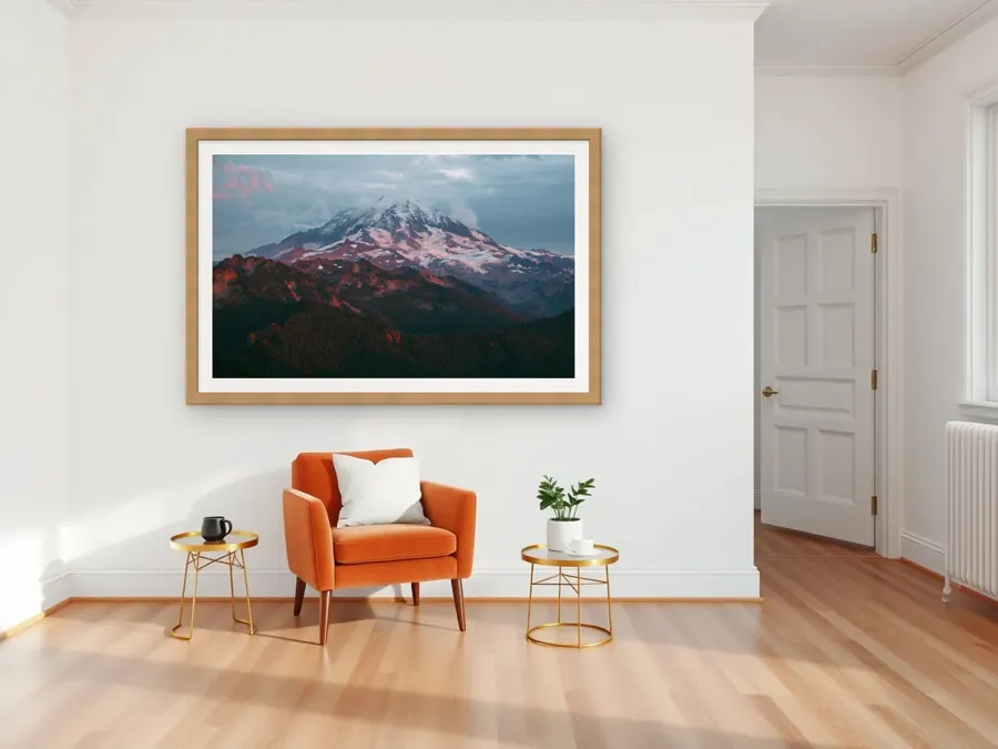 Rose Peak by Chris Ruel as a fine art print on a living room wall