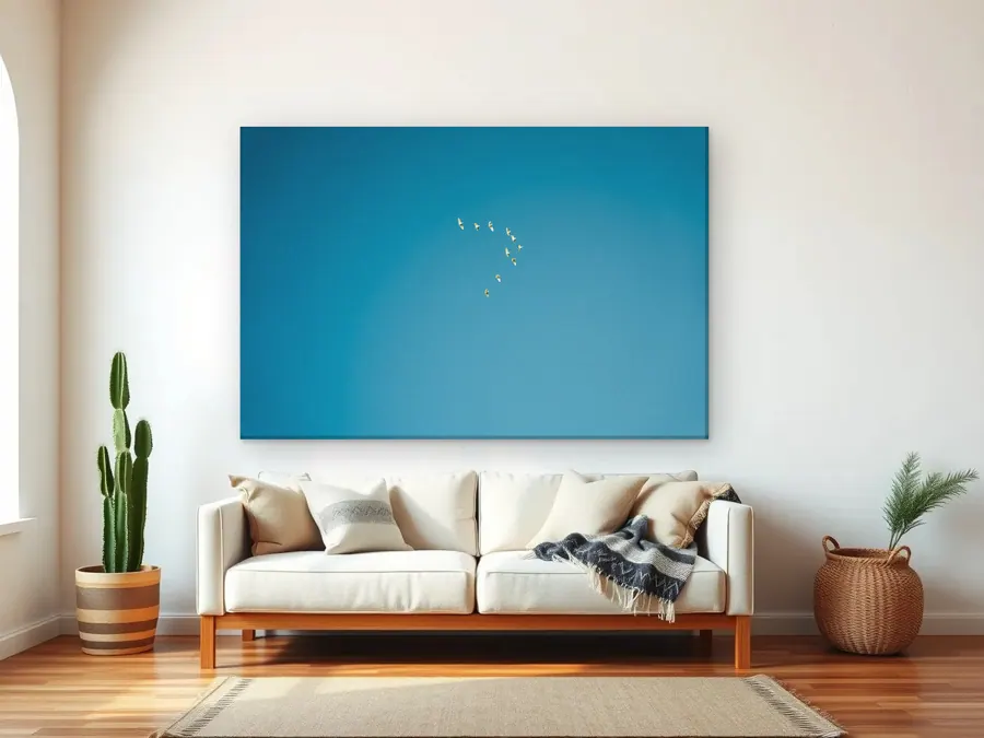 Migration by Christian Lee as a canvas print on a living room wall