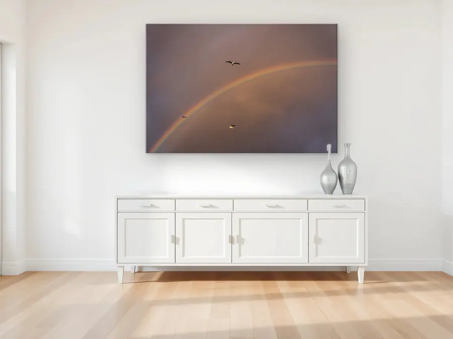 Prismatic Arch by Christian Lee as a acrylic print on a living room wall