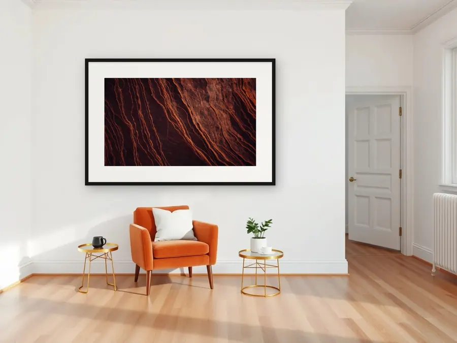 Red Century by Chris Ruel as a fine art print on a living room wall